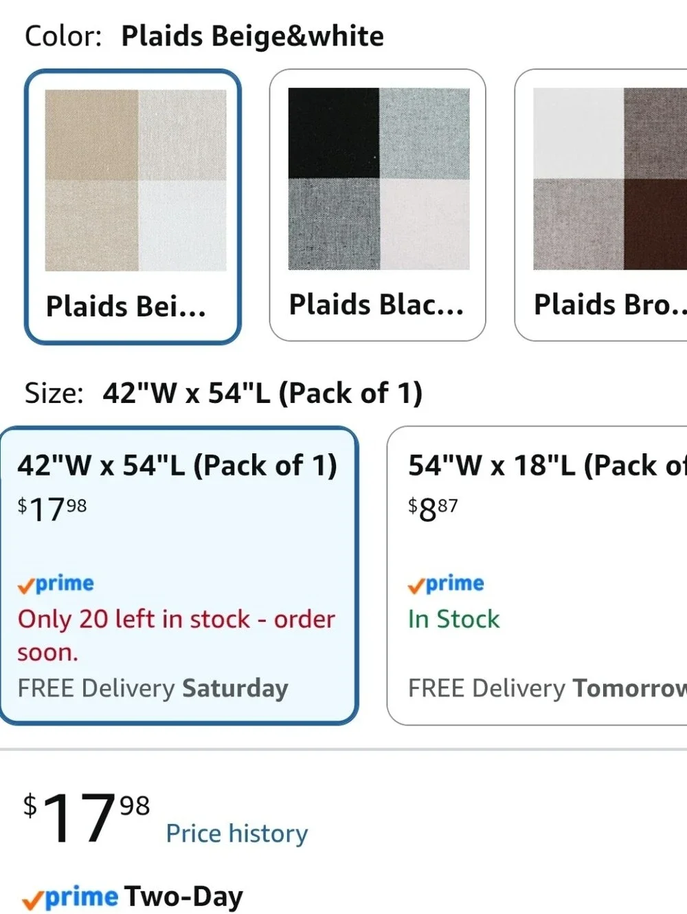 Beige/White Buffalo Check Tie-Up Curtain and Bear Curtain Rods